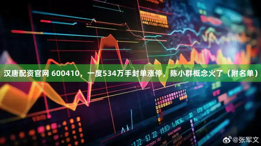 汉唐配资官网 600410，一度534万手封单涨停，陈小群概念火了（附名单）